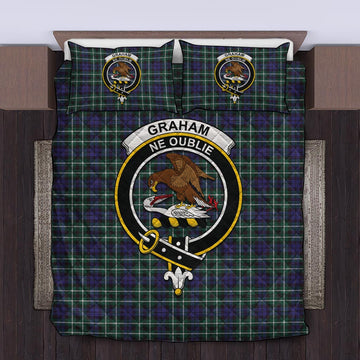 Graham of Montrose Modern Tartan Quilt Bed Set with Family Crest