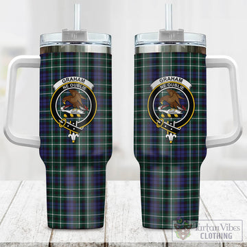 Graham of Montrose Modern Tartan and Family Crest Tumbler with Handle