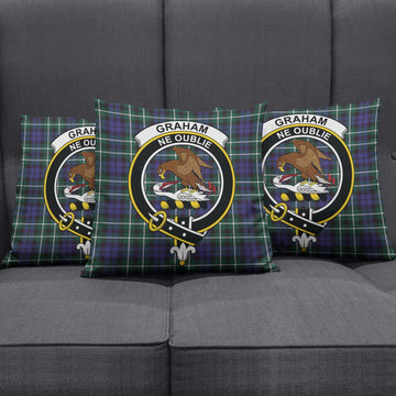 Graham of Montrose Modern Tartan Pillow Cover with Family Crest