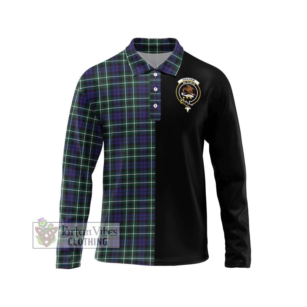 Graham of Montrose Modern Tartan Long Sleeve Polo Shirt with Family Crest and Half Of Me Style Unisex - Tartanvibesclothing Shop