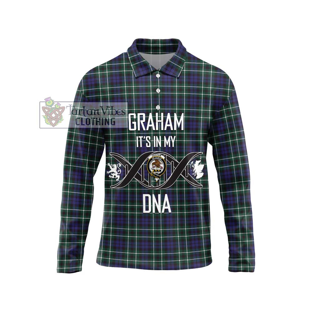 Graham of Montrose Modern Tartan Long Sleeve Polo Shirt with Family Crest DNA In Me Style Unisex - Tartanvibesclothing Shop