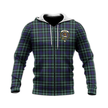 Graham of Montrose Modern Tartan Knitted Hoodie with Family Crest