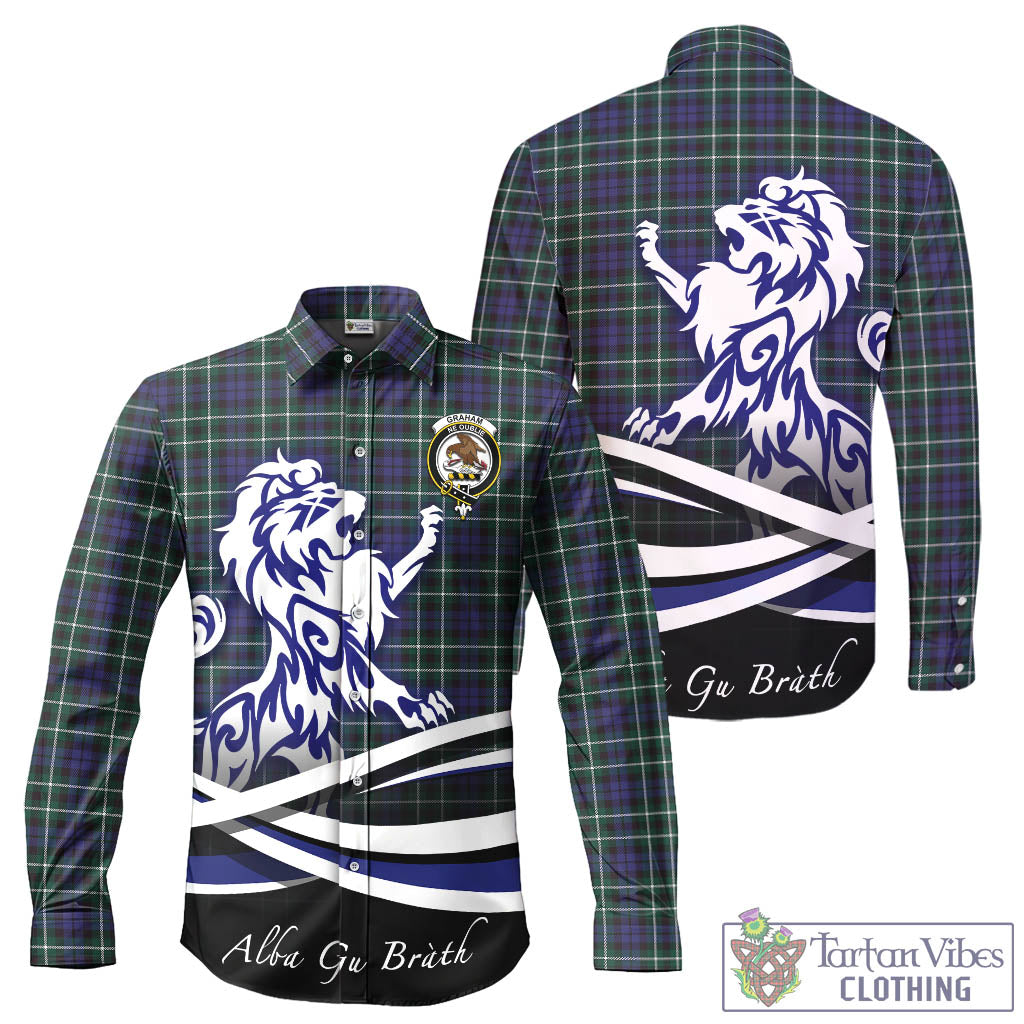 graham-of-montrose-modern-tartan-long-sleeve-button-up-shirt-with-alba-gu-brath-regal-lion-emblem