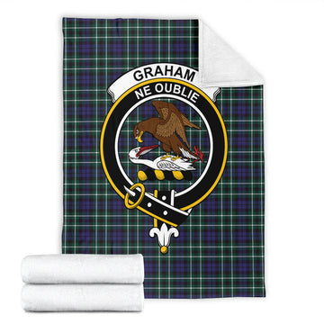 Graham of Montrose Modern Tartan Blanket with Family Crest