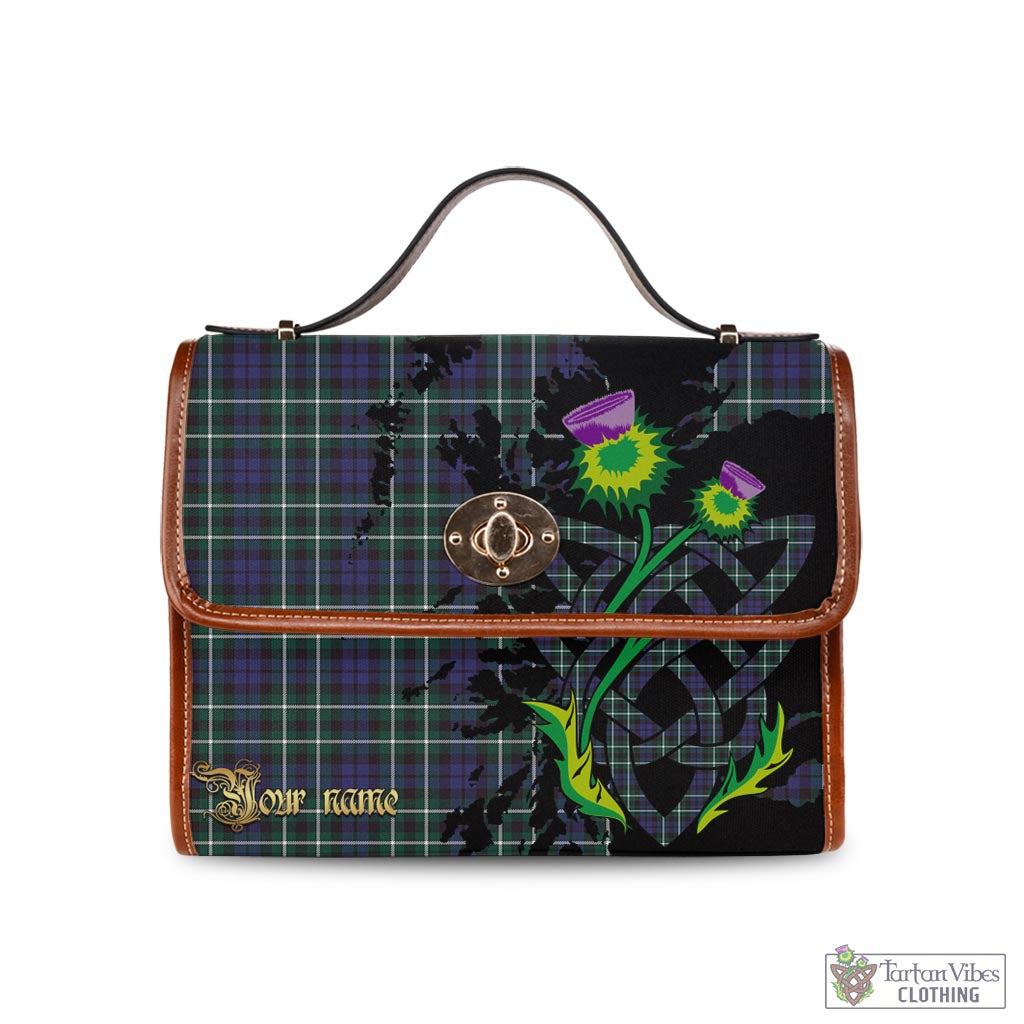 Tartan Vibes Clothing Graham of Montrose Modern Tartan Waterproof Canvas Bag with Scotland Map and Thistle Celtic Accents