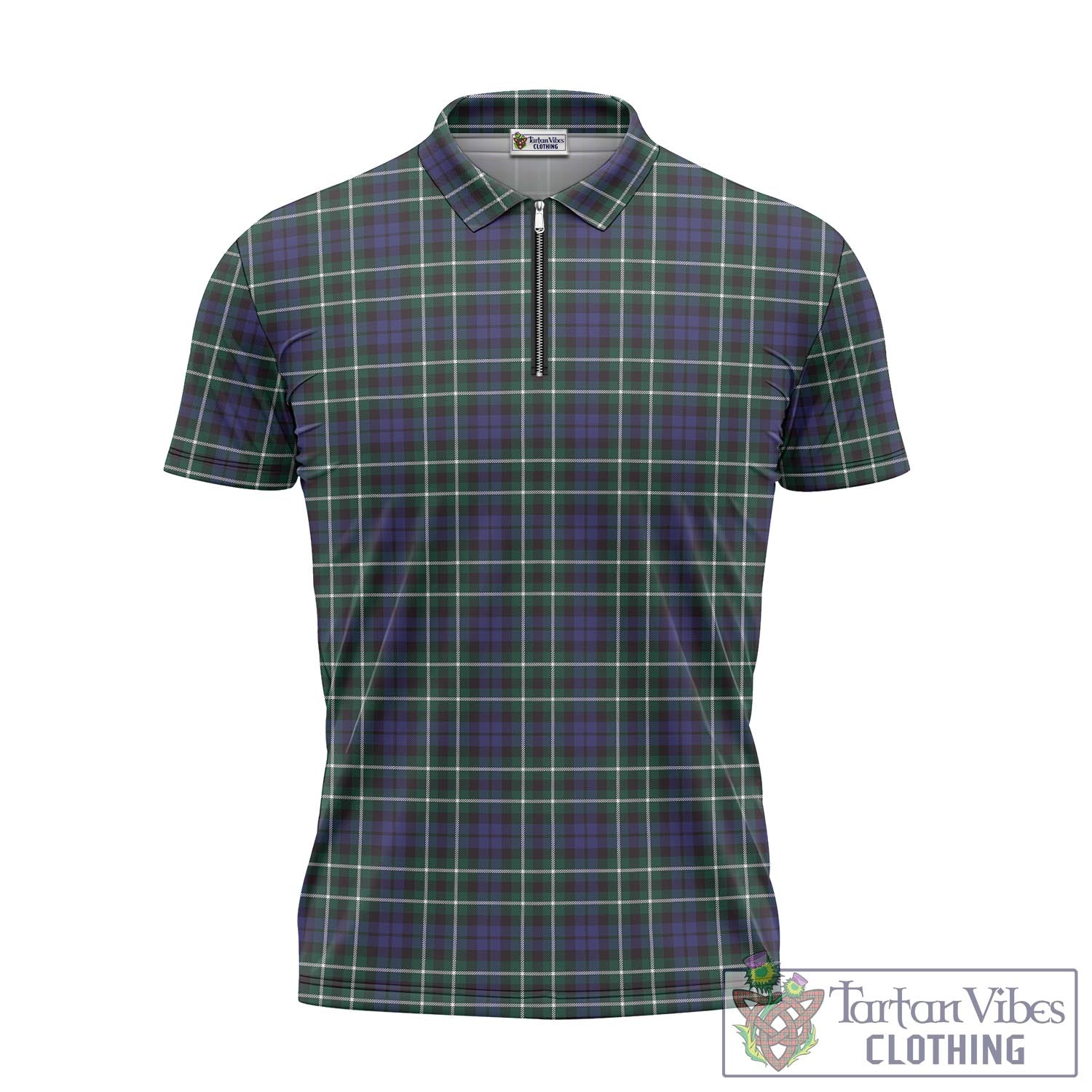 Tartan Vibes Clothing Graham of Montrose Modern Tartan Zipper Polo Shirt