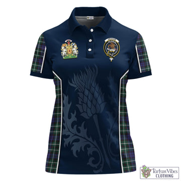 Graham of Montrose Modern Tartan Women's Polo Shirt with Family Crest and Scottish Thistle Vibes Sport Style