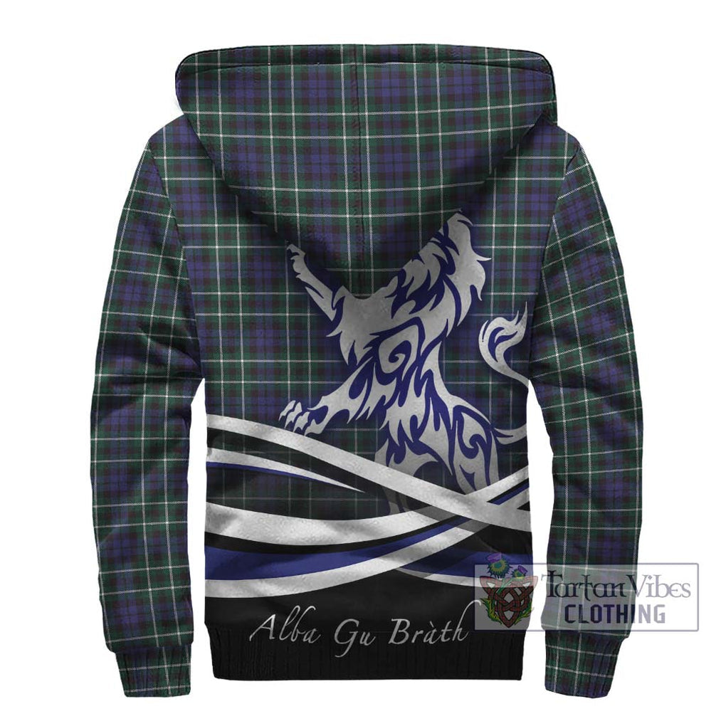 Graham of Montrose Modern Tartan Sherpa Hoodie with Alba Gu Brath Regal Lion Emblem - Tartanvibesclothing Shop