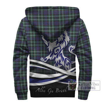 Graham of Montrose Modern Tartan Sherpa Hoodie with Alba Gu Brath Regal Lion Emblem