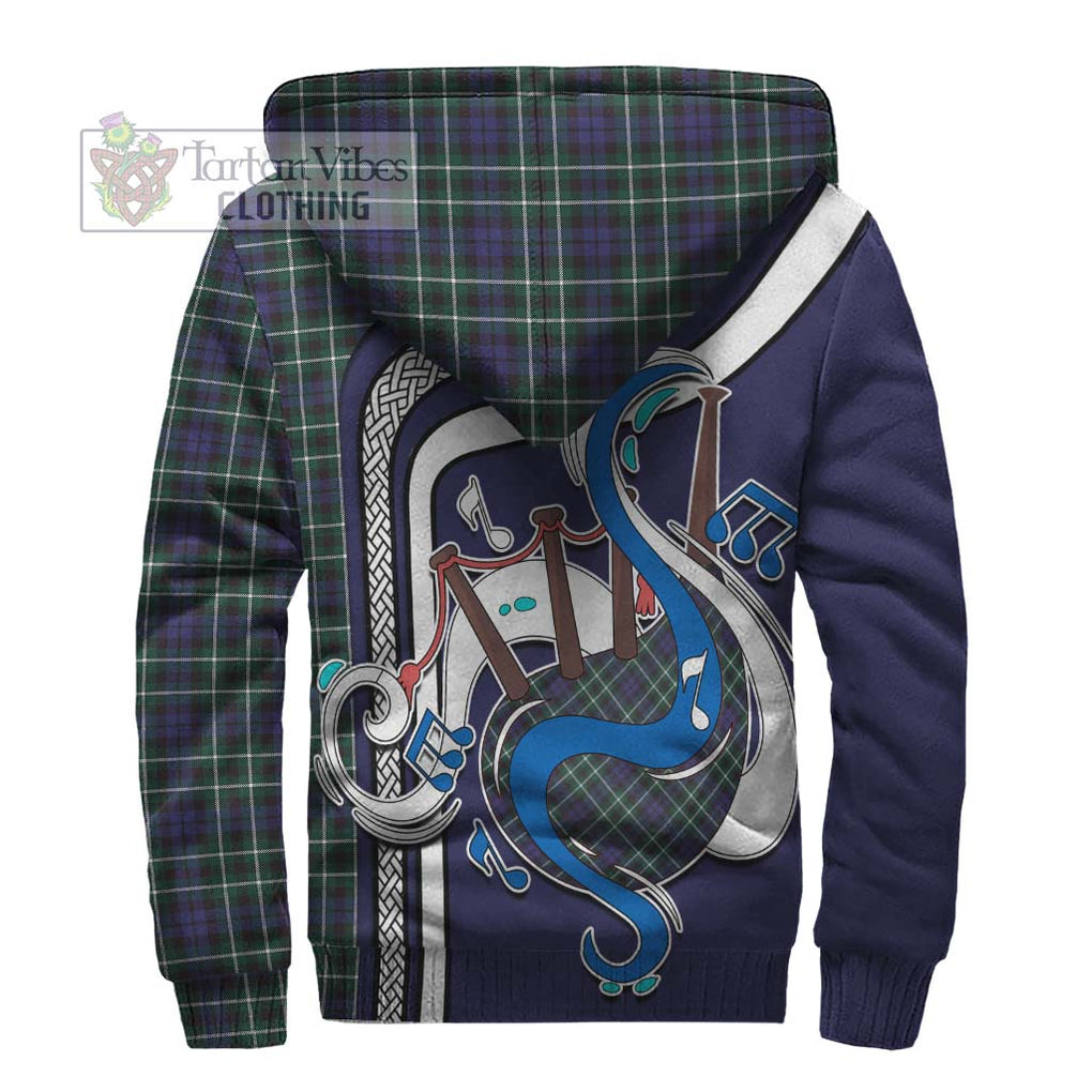 Graham of Montrose Modern Tartan Sherpa Hoodie with Epic Bagpipe Style - Tartanvibesclothing Shop