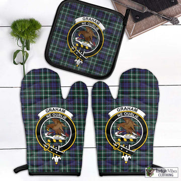 Graham of Montrose Modern Tartan Combo Oven Mitt & Pot-Holder with Family Crest