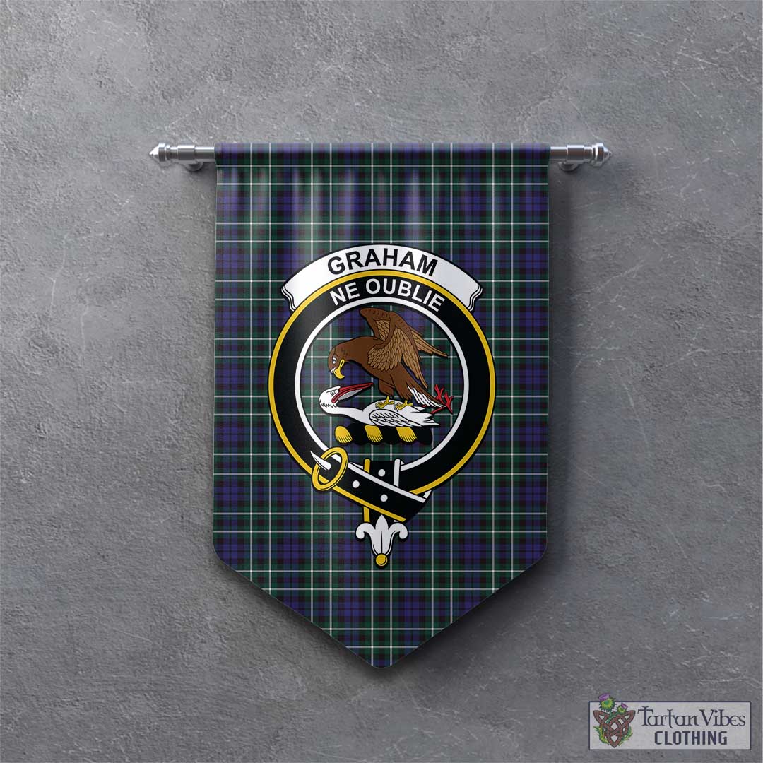 Tartan Vibes Clothing Graham of Montrose Modern Tartan Gonfalon, Tartan Banner with Family Crest