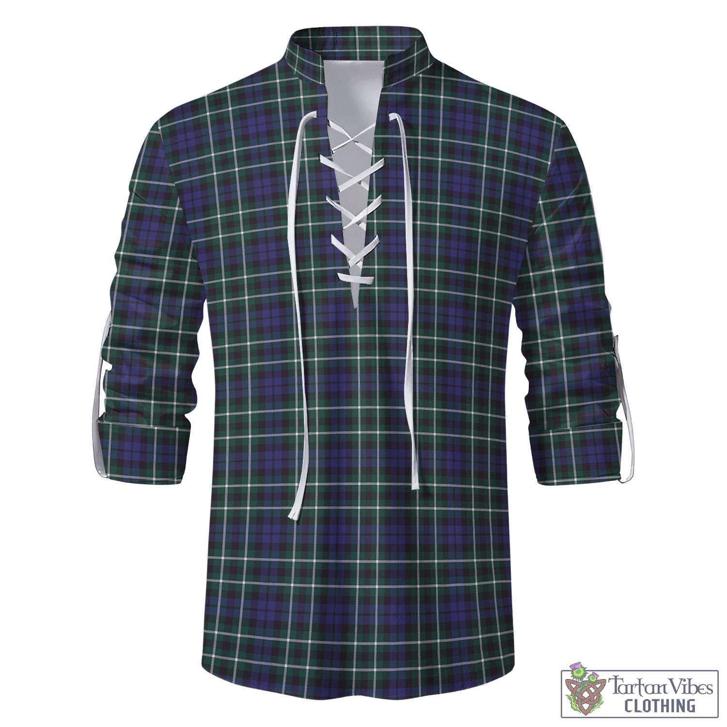 Tartan Vibes Clothing Graham of Montrose Modern Tartan Men's Scottish Traditional Jacobite Ghillie Kilt Shirt