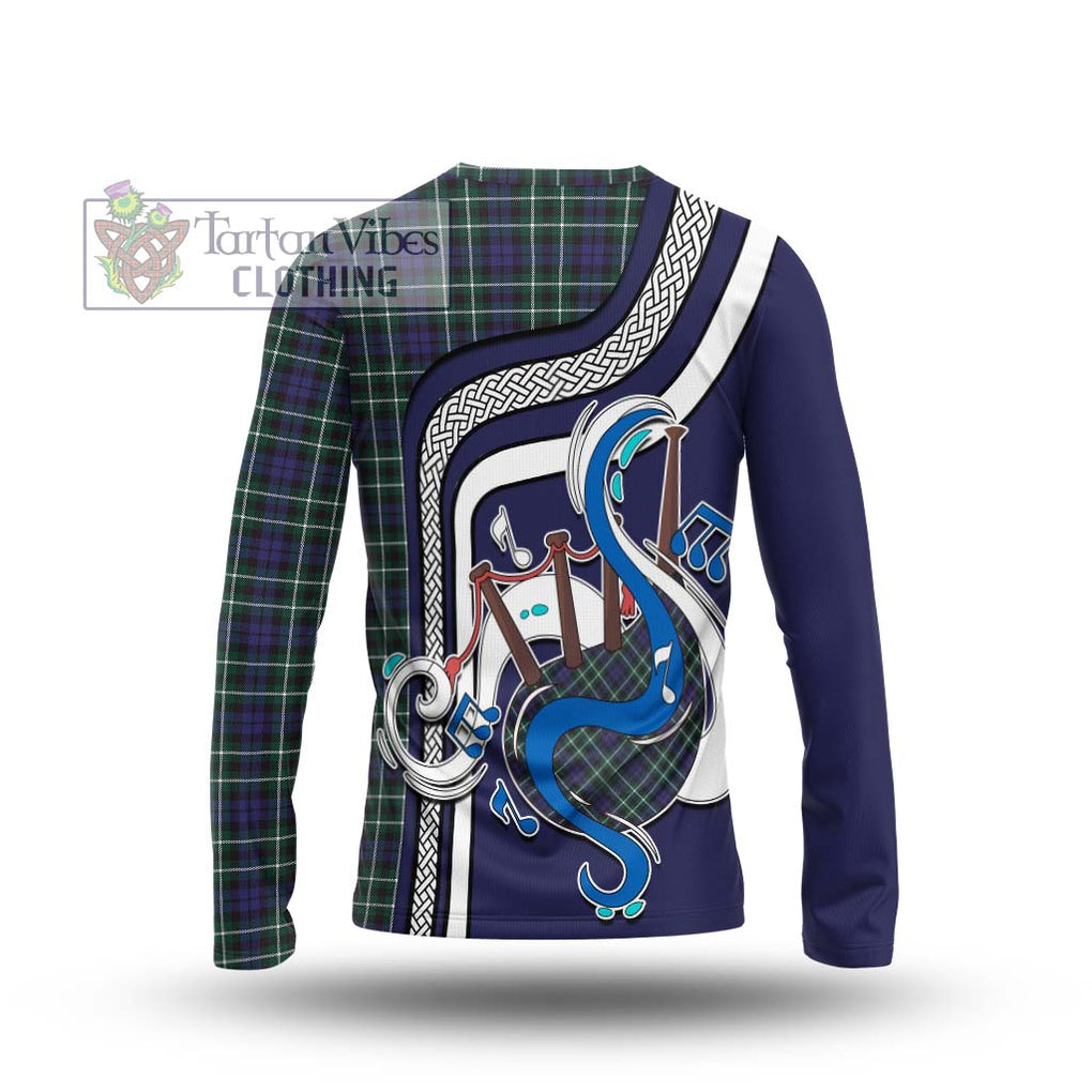 Tartan Vibes Clothing Graham of Montrose Modern Tartan Long Sleeve T-Shirt with Epic Bagpipe Style