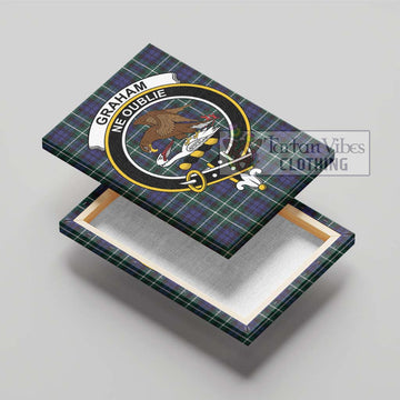 Graham of Montrose Modern Tartan Canvas Print Wall Art with Family Crest