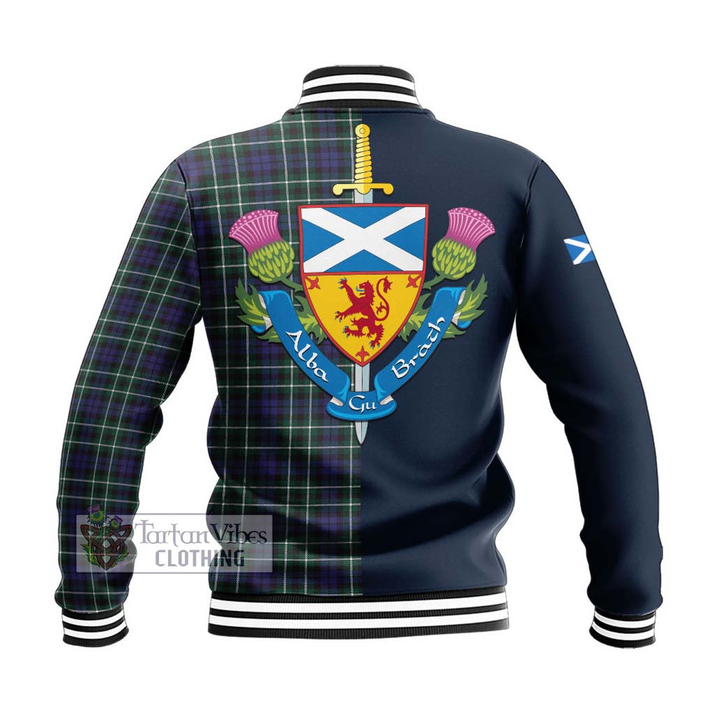 Tartan Vibes Clothing Graham of Montrose Modern Tartan Baseball Jacket with Scottish Lion Royal Arm Half Style