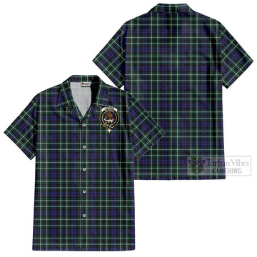 Graham of Montrose Modern Tartan Cotton Hawaiian Shirt with Family Crest