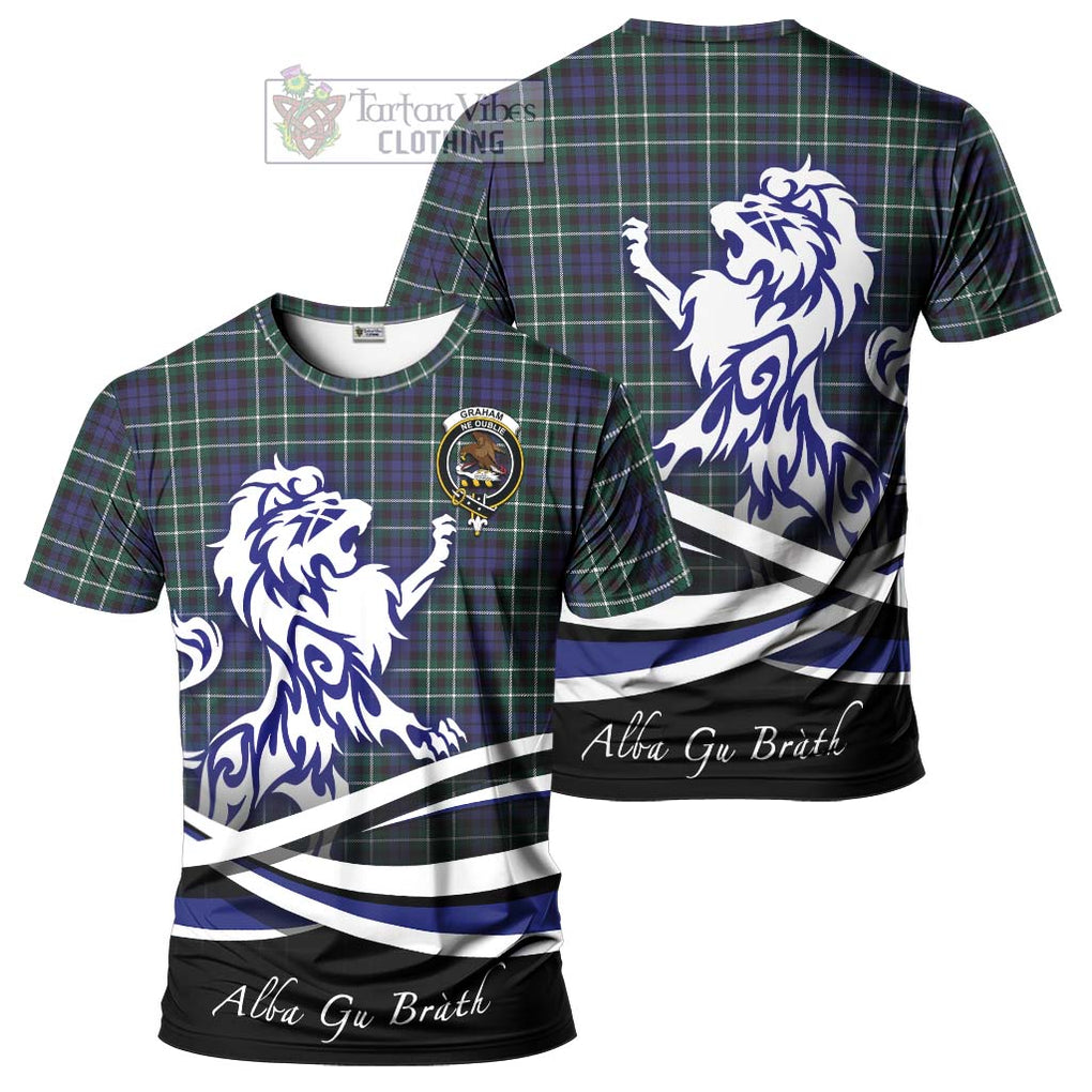 Tartan Vibes Clothing Graham of Montrose Modern Tartan Cotton T-shirt with Alba Gu Brath Regal Lion Emblem