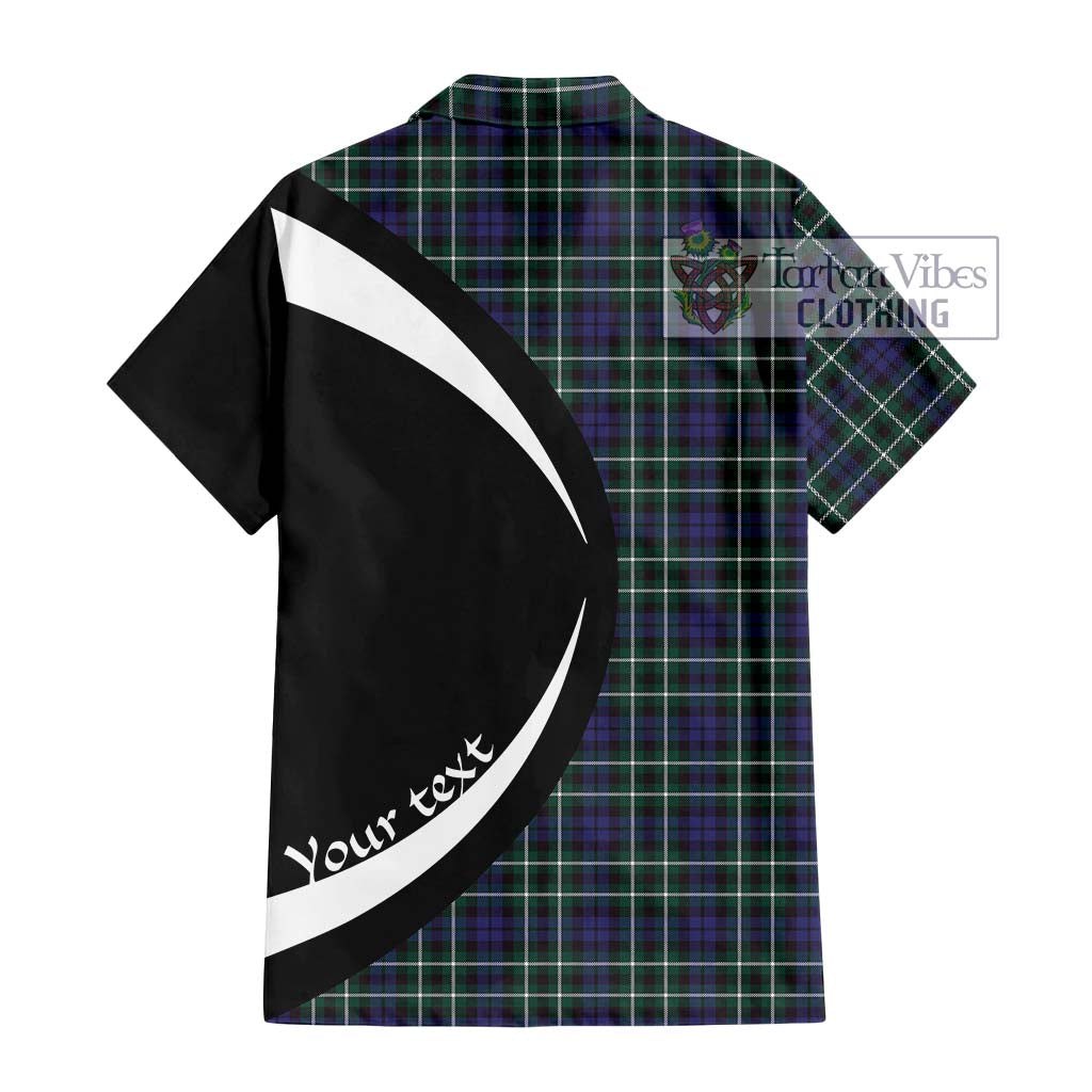 Graham of Montrose Modern Tartan Short Sleeve Button Up with Family Crest Circle Style - Tartan Vibes Clothing