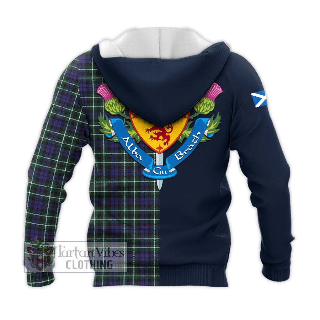 Tartan Vibes Clothing Graham of Montrose Modern Tartan Knitted Hoodie with Scottish Lion Royal Arm Half Style