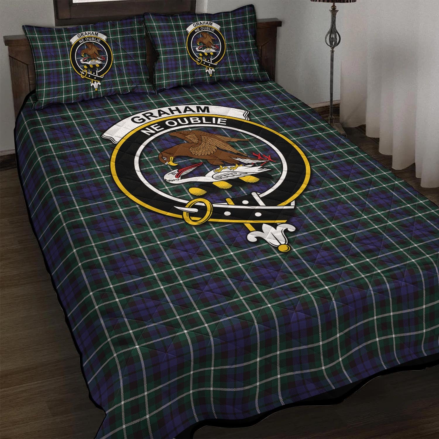 Graham of Montrose Modern Tartan Quilt Bed Set with Family Crest - Tartan Vibes Clothing