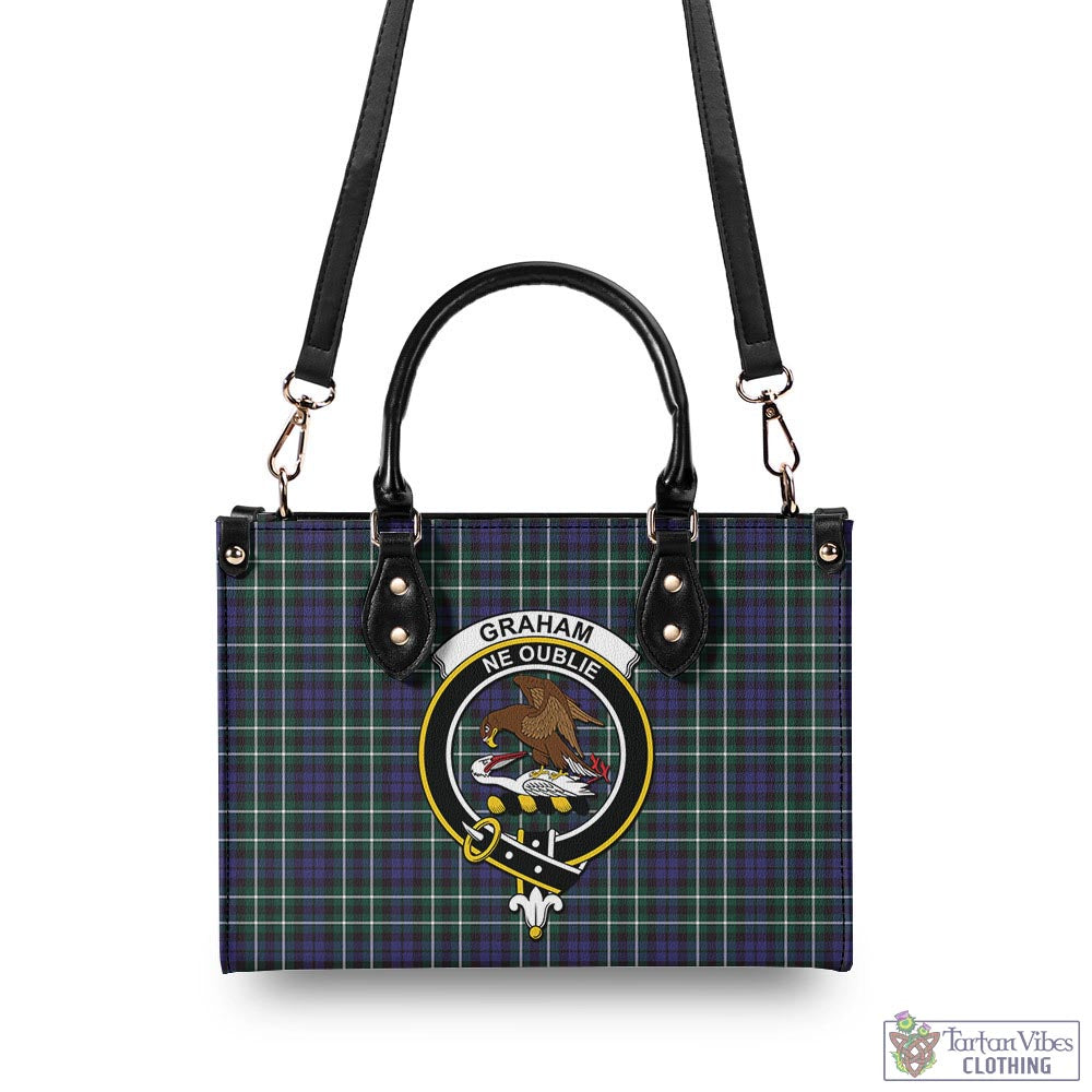 Tartan Vibes Clothing Graham of Montrose Modern Tartan Luxury Leather Handbags with Family Crest