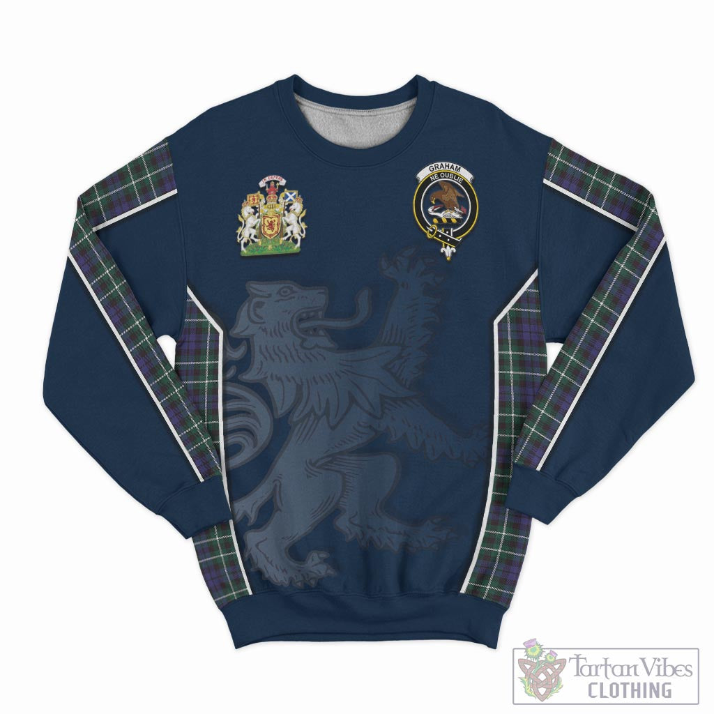 Tartan Vibes Clothing Graham of Montrose Modern Tartan Sweater with Family Crest and Lion Rampant Vibes Sport Style