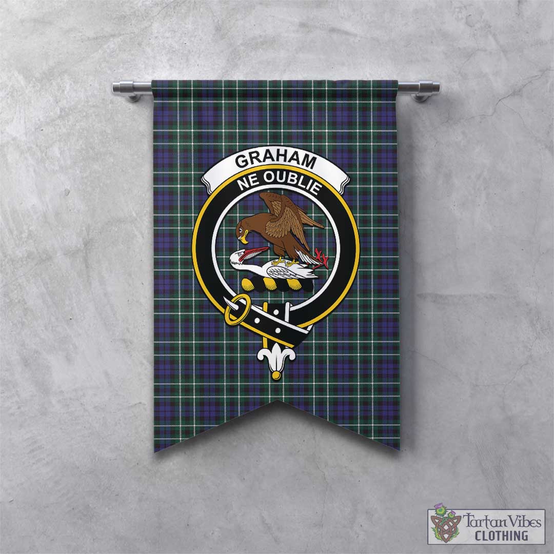 Tartan Vibes Clothing Graham of Montrose Modern Tartan Gonfalon, Tartan Banner with Family Crest