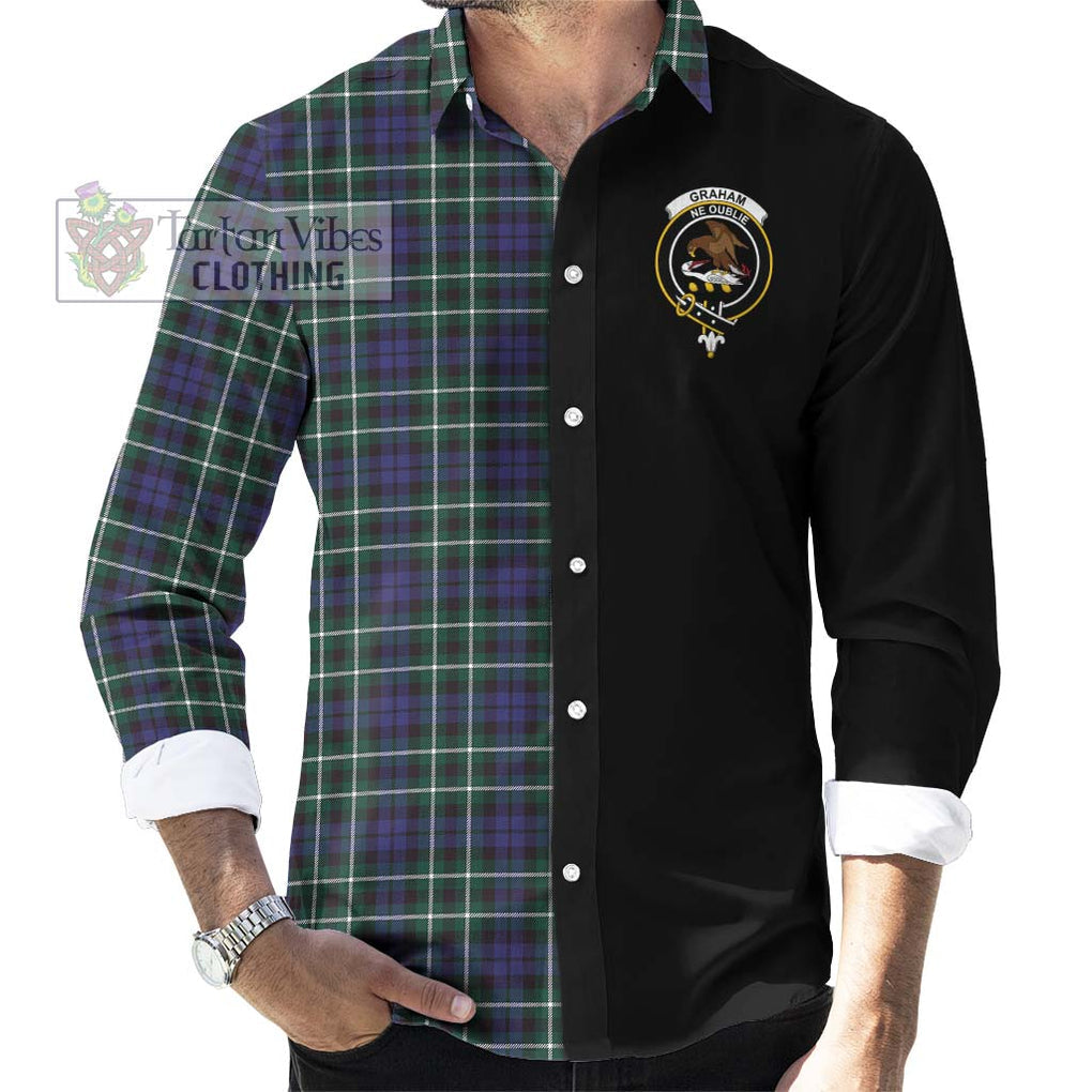 Graham of Montrose Modern Tartan Long Sleeve Button Shirt with Family Crest and Half Of Me Style - Tartanvibesclothing Shop