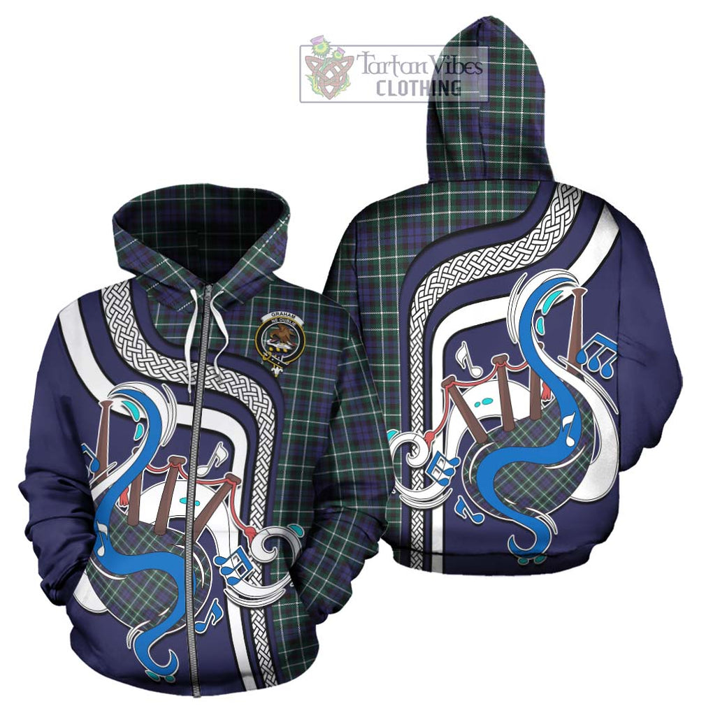 Graham of Montrose Modern Tartan Hoodie with Epic Bagpipe Style - Tartanvibesclothing Shop