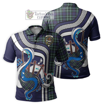 Graham of Montrose Modern Tartan Polo Shirt with Epic Bagpipe Style