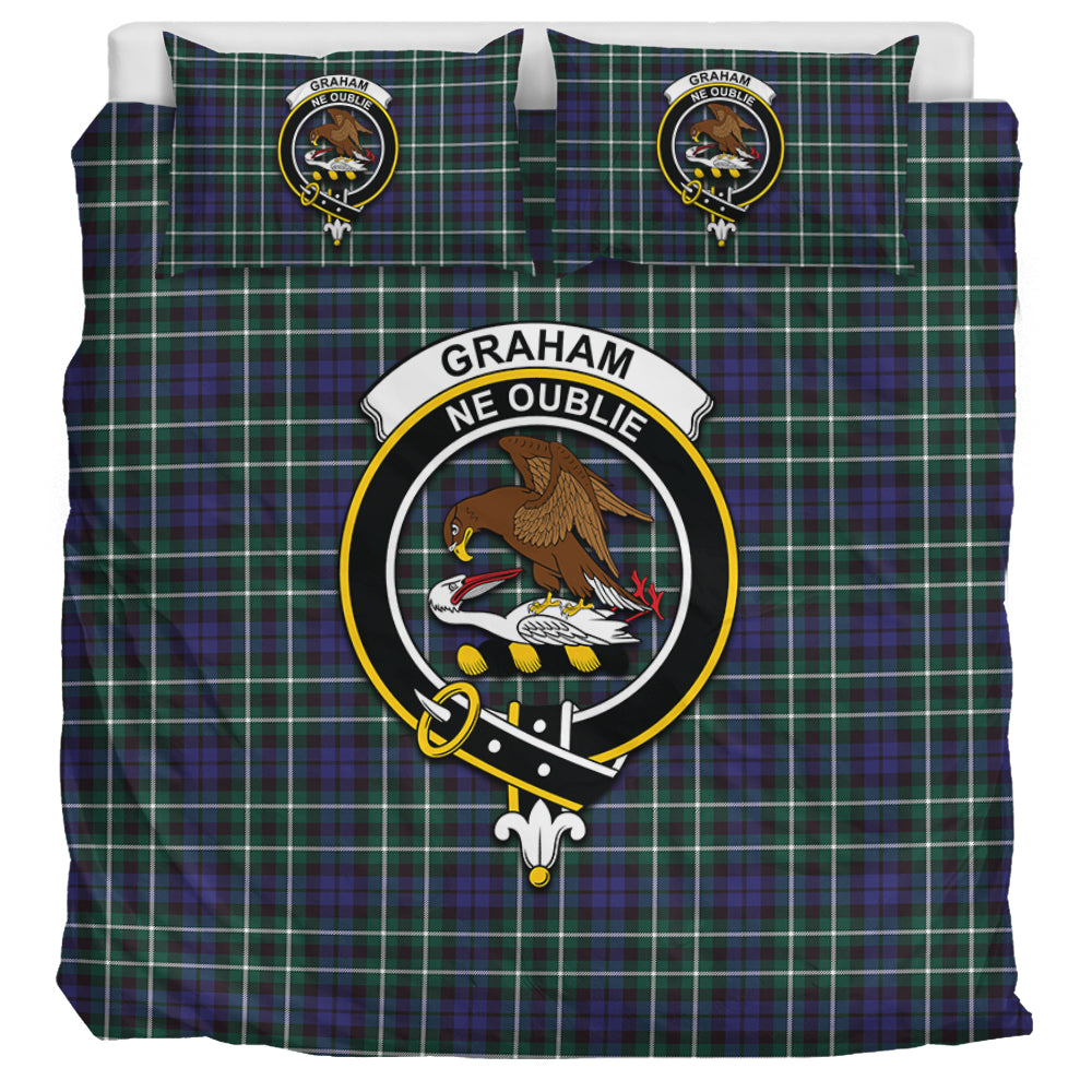 Graham of Montrose Modern Tartan Bedding Set with Family Crest UK Bedding Set UK Super King 104*94 inch - Tartan Vibes Clothing