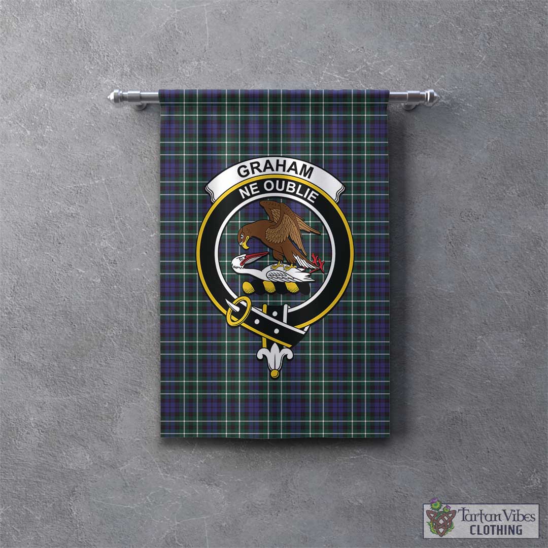 Tartan Vibes Clothing Graham of Montrose Modern Tartan Gonfalon, Tartan Banner with Family Crest