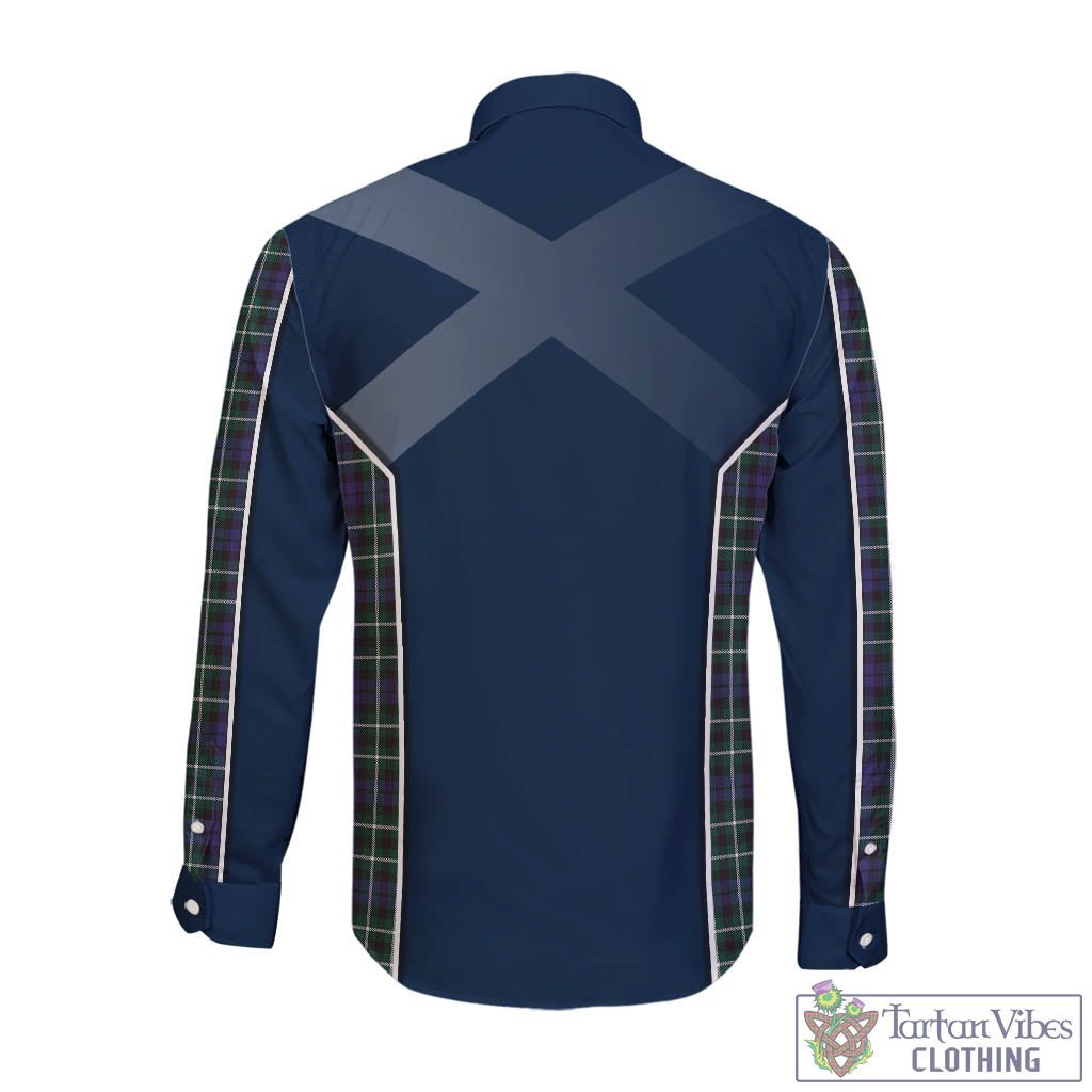 Tartan Vibes Clothing Graham of Montrose Modern Tartan Long Sleeve Button Up Shirt with Family Crest and Scottish Thistle Vibes Sport Style