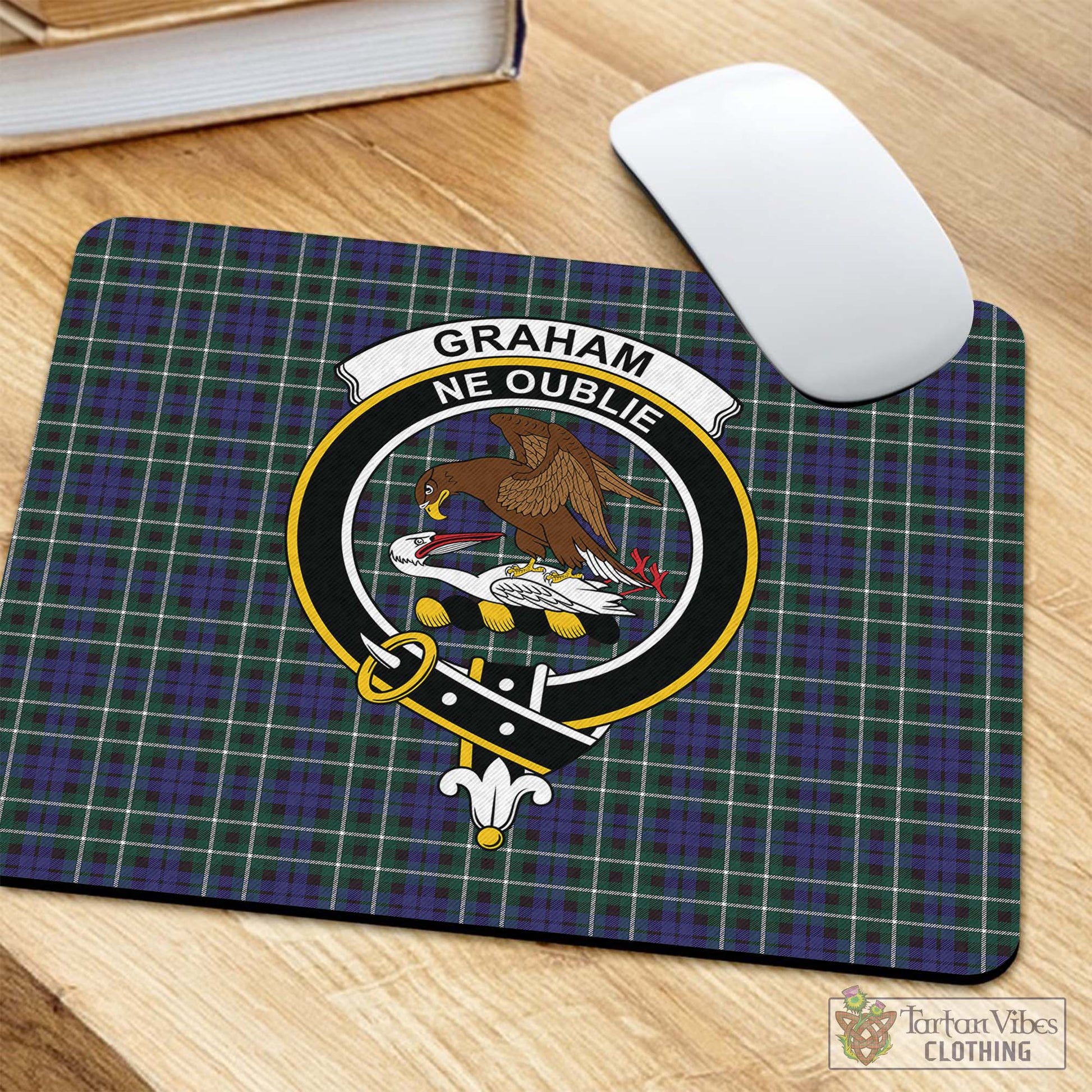 Tartan Vibes Clothing Graham of Montrose Modern Tartan Mouse Pad with Family Crest