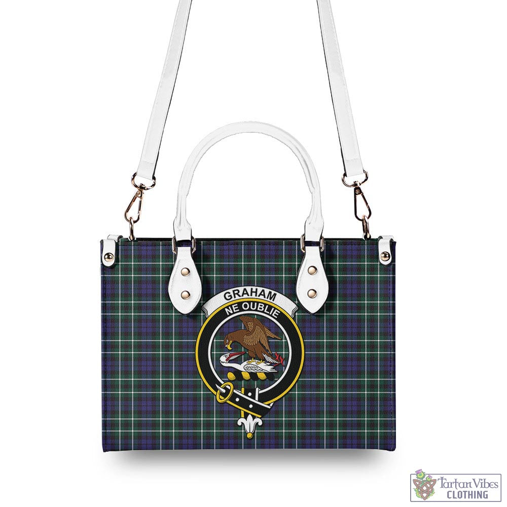 Tartan Vibes Clothing Graham of Montrose Modern Tartan Luxury Leather Handbags with Family Crest