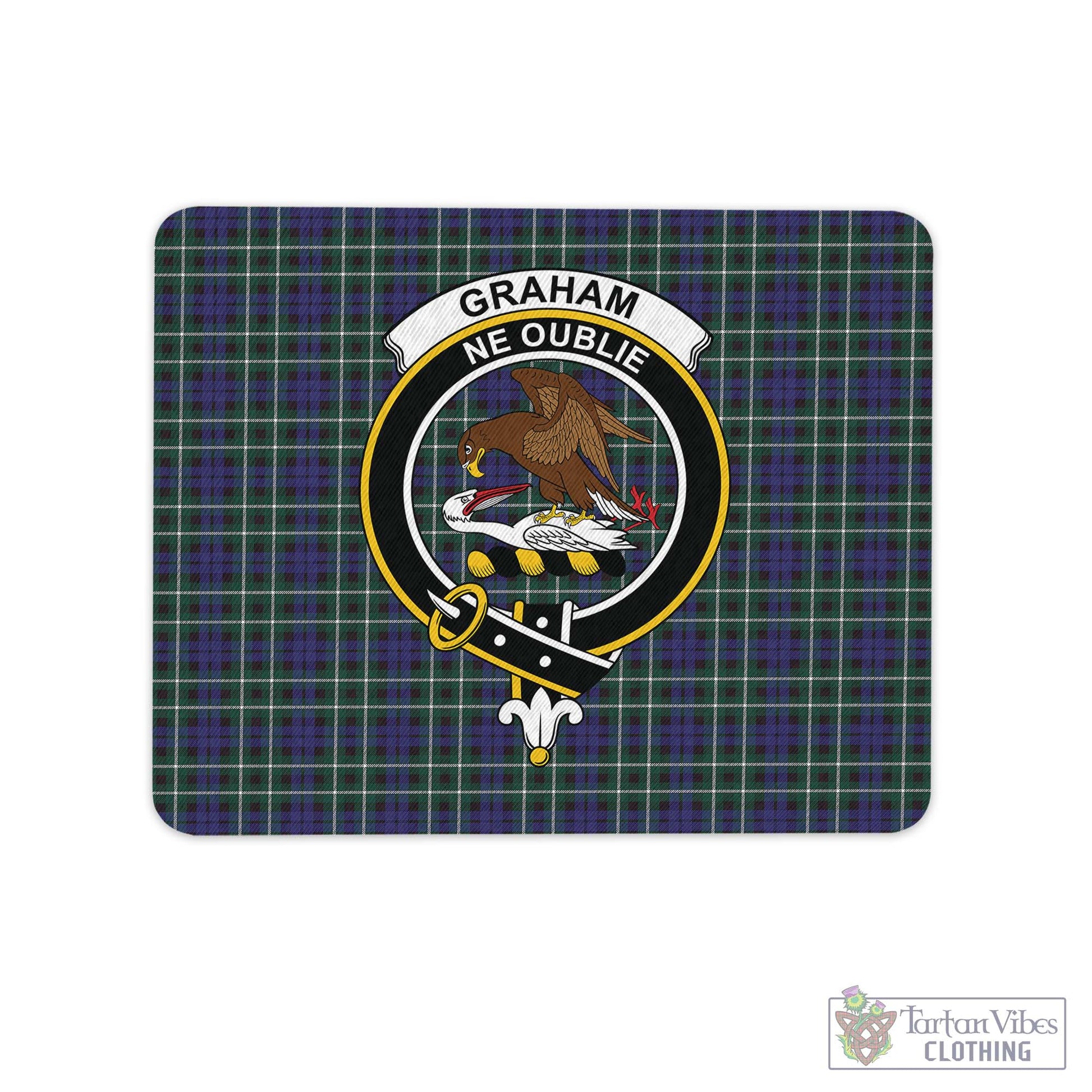 Tartan Vibes Clothing Graham of Montrose Modern Tartan Mouse Pad with Family Crest