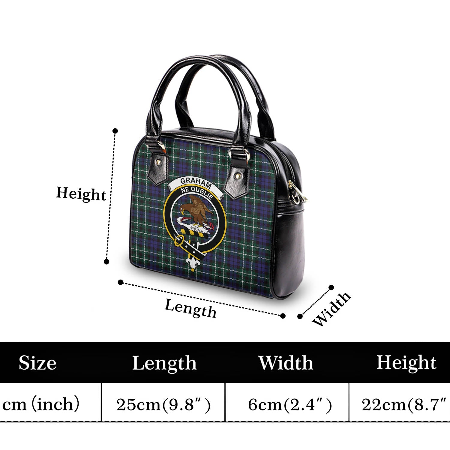 Graham of Montrose Modern Tartan Shoulder Handbags with Family Crest - Tartanvibesclothing