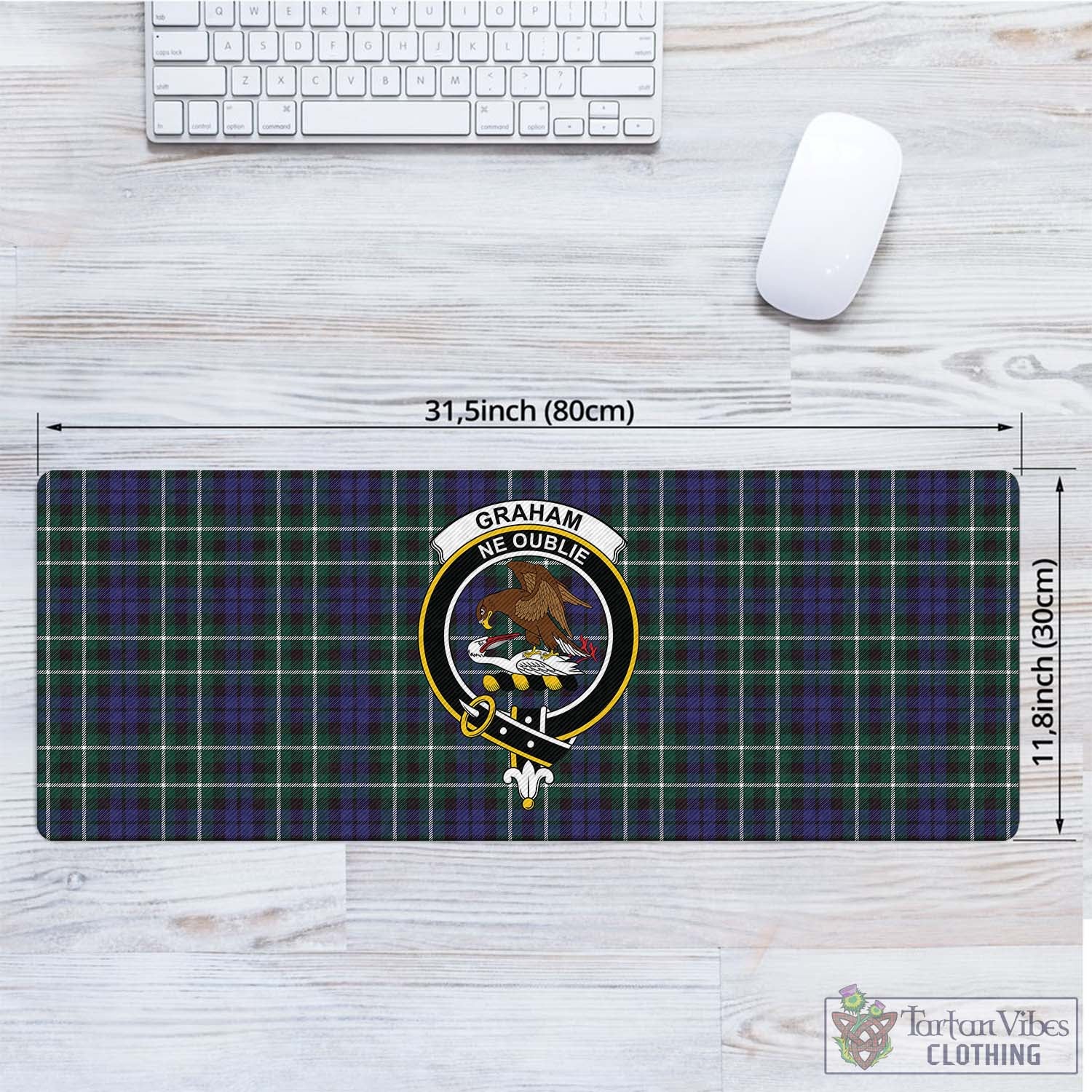 Tartan Vibes Clothing Graham of Montrose Modern Tartan Mouse Pad with Family Crest