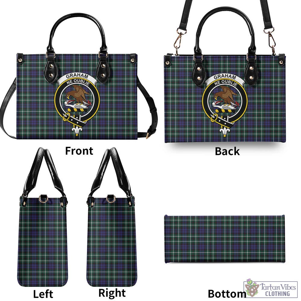 Tartan Vibes Clothing Graham of Montrose Modern Tartan Luxury Leather Handbags with Family Crest