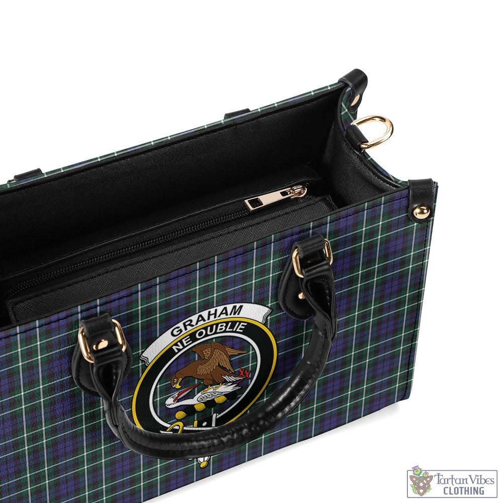 Tartan Vibes Clothing Graham of Montrose Modern Tartan Luxury Leather Handbags with Family Crest