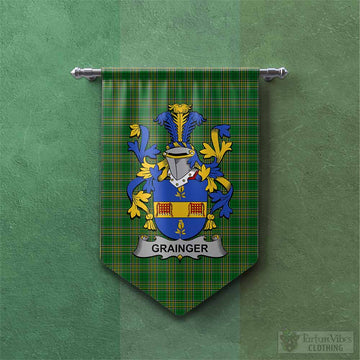 Grainger Irish Clan Tartan Gonfalon, Tartan Banner with Coat of Arms Chevron - Tartan Vibes Clothing