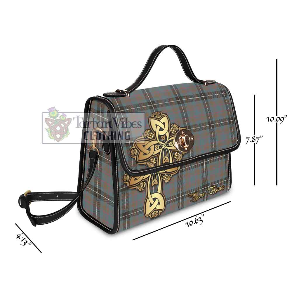 Grainger Tartan Waterproof Canvas Bag Golden Thistle Celtic Cross Style - Tartan Vibes Clothing