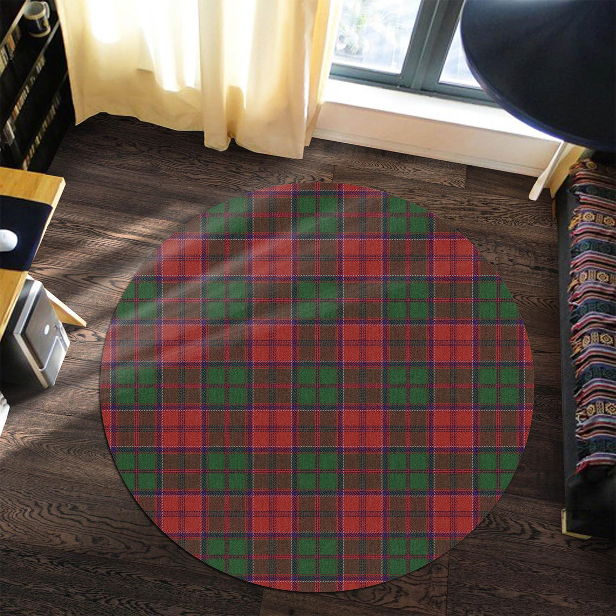 Grant Tartan Round Rug Premium Round Rug - Tartan Vibes Clothing