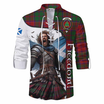 Grant Crest Tartan Ghillie Kilt Shirt Inspired by the Freedom of Scottish Warrior