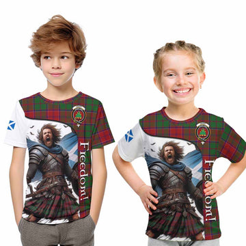 Grant Crest Tartan Kid T-Shirt Inspired by the Freedom of Scottish Warrior