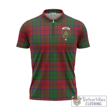 Grant Tartan Zipper Polo Shirt with Family Crest