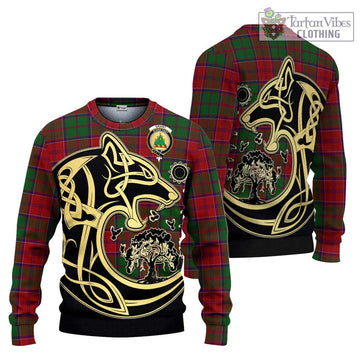 Grant Tartan Ugly Sweater with Family Crest Celtic Wolf Style