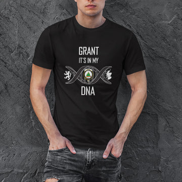 Grant Family Crest DNA In Me Mens Cotton T Shirt