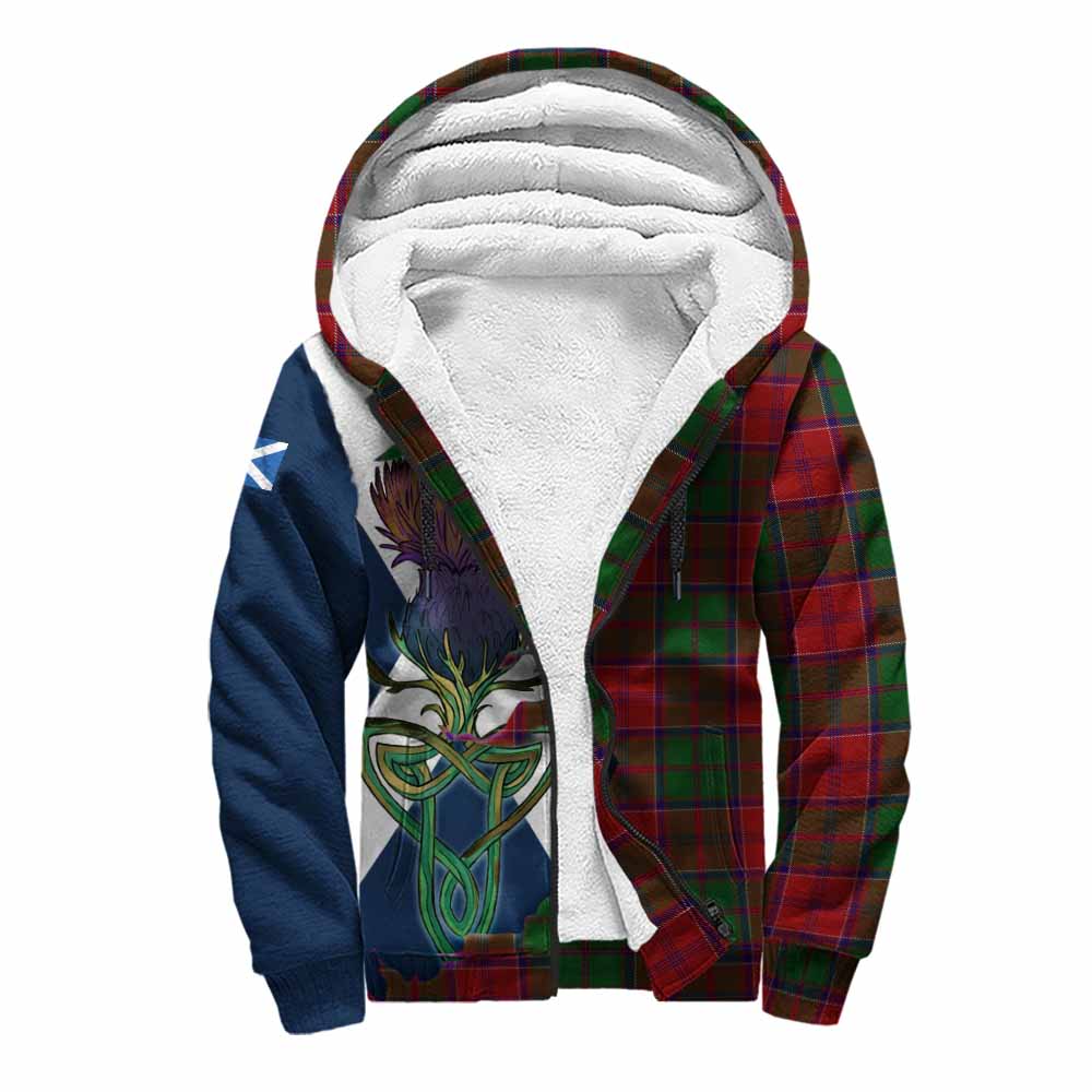 Grant Tartan Family Crest Sherpa Hoodie Scottish Thistle Celtic Inspired Unisex S - Tartan Vibes Clothing